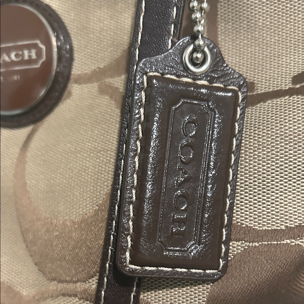 Coach Y2K Tan and Brown Signature Stripe Collection Tote /Wallet Set comes w/COA - Picture 5 of 16
